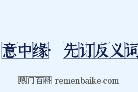 意中缘·先订反义词是什么意思的图片